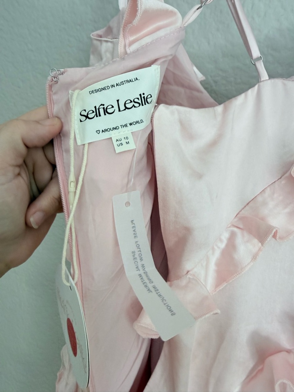 Selfie Leslie Arrabel Ruffle Trim Maxi Dress Blush - Picture 6 of 6